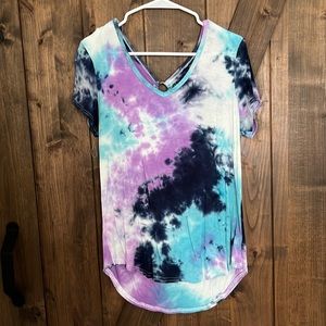 Blue & purple tie dye shirt